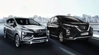 Ilustrasi Mitsubishi Xpander dan Nissan Livina. (Oto.com)