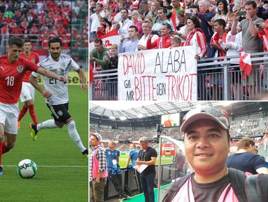 Jurnalis Bola.com, Reza Khomaini, berkesempatan meliput laga persahabatan antara Austria melawan Jerman di Stadion Woerthersee, Klagenfurt. Pertandingan tersebut dimenangi Austria dengan skor 2-1 atas Jerman. (Kolase foto-foto Reza Khomaini)