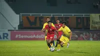 Striker muda Persija Jakarta, Ginanjar Wahyu Ramadhani, saat memperkuat Macan Kemayoran menghadapi Barito Putera di Piala Presiden 2022. (Dok. Persija Jakarta)