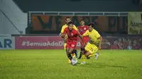 Striker muda Persija Jakarta, Ginanjar Wahyu Ramadhani, saat memperkuat Macan Kemayoran menghadapi Barito Putera di Piala Presiden 2022. (Dok. Persija Jakarta)