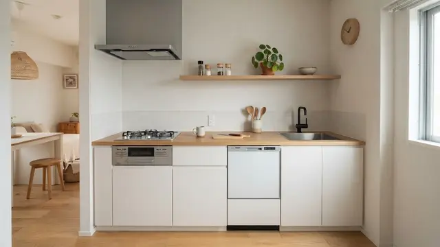 Dapur Memanjang 1,5 Meter Bergaya Japandi