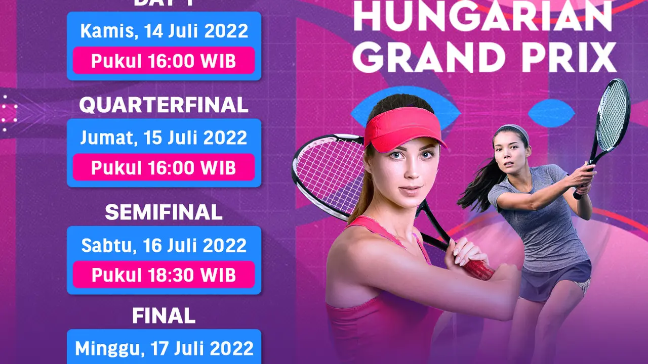 Saksikan Live Streaming WTA 250 Hungarian grand Prix 2022 di Vidio, 14-17 Juli 2022
