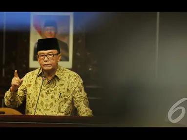Ketua MPR RI, Sidarto Danusubroto saat menghadiri acara Sarasehan di Nusantara V, di MPR RI, Jakarta, Senin (18/8/2014) (Liputan6.com/Johan Tallo)