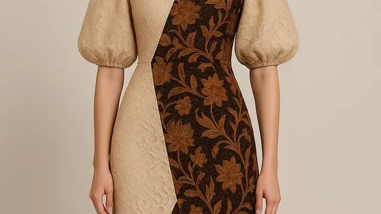 7 Dress Batik Kombinasi Brokat Belah Samping Terbaru 2025 dengan Sentuhan Modern Elegan