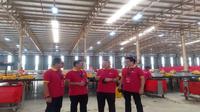 Jajaran direksi Anteraja saat acara konferensi pers building automated sortation system Anteraja, Jakarta, Kamis (14/4/2022) (Foto: Liputan6.com/Elga N)