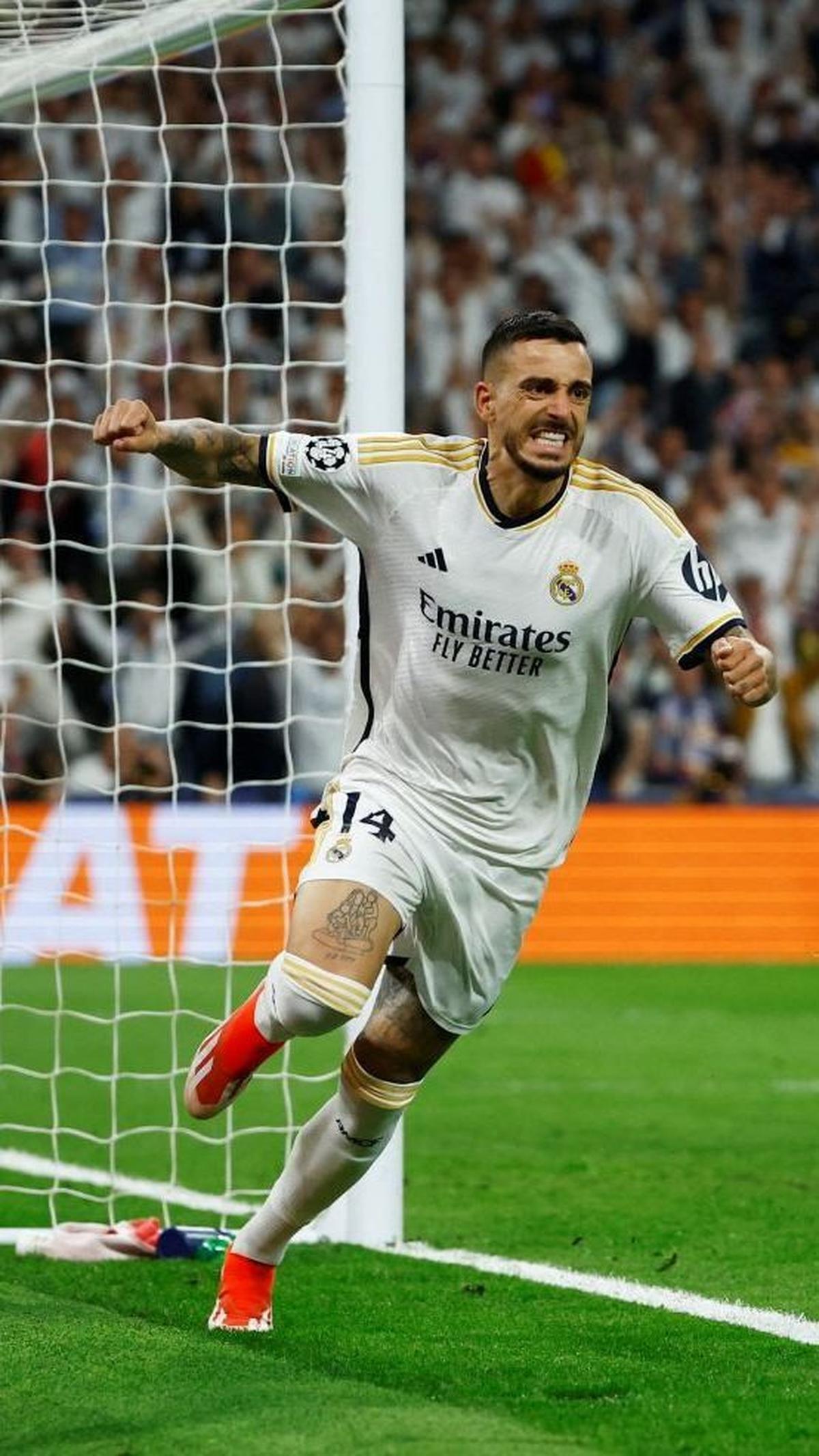 Joselu sukses membuat gol penyeimbang 1-1 di menit ke-88. Foto: Reuters<br>