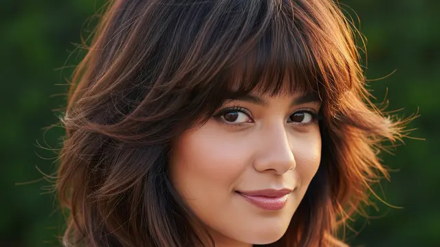 Model Rambut Medium dengan Poni Anti Lepek