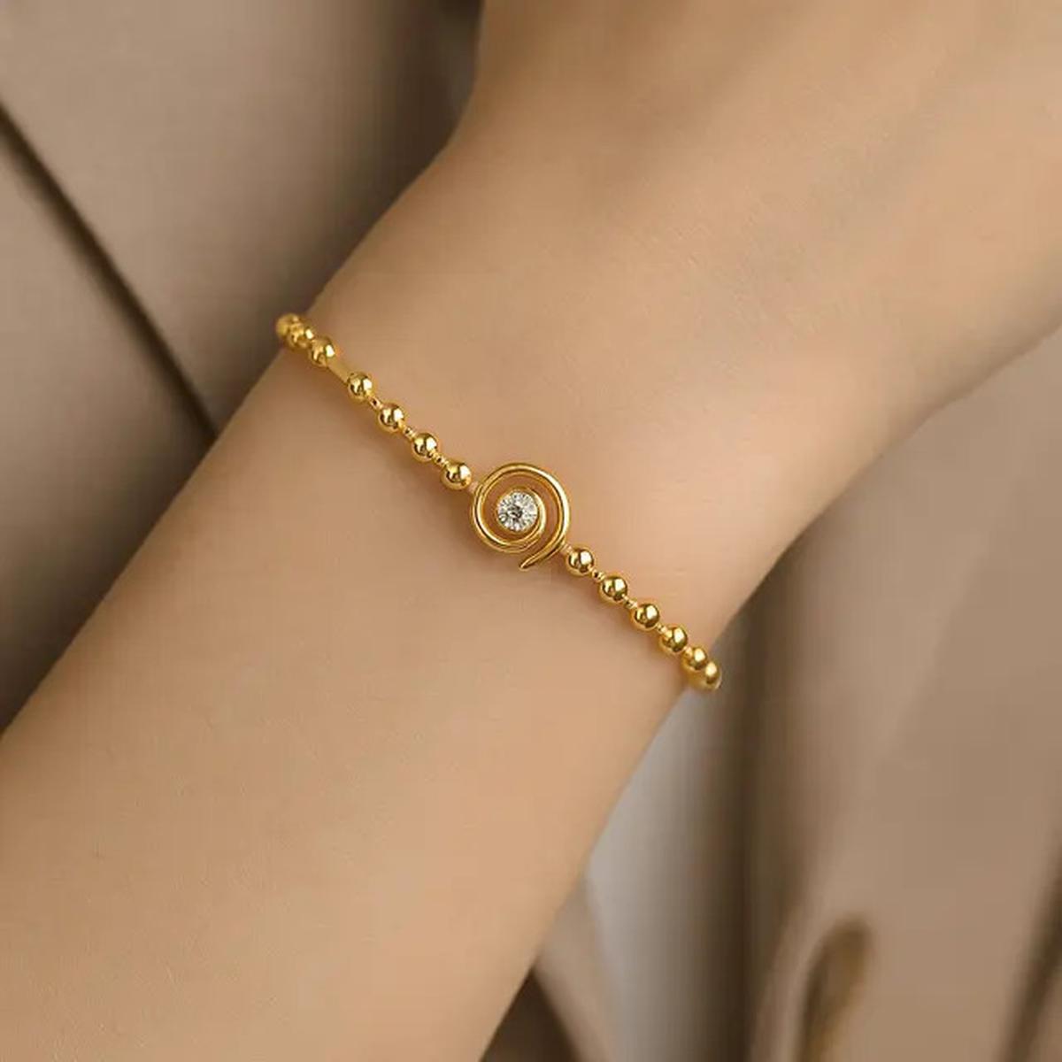 7 Model Gelang Emas Bola Kecil 2--5 Gram Kombinasi Spiral Modern