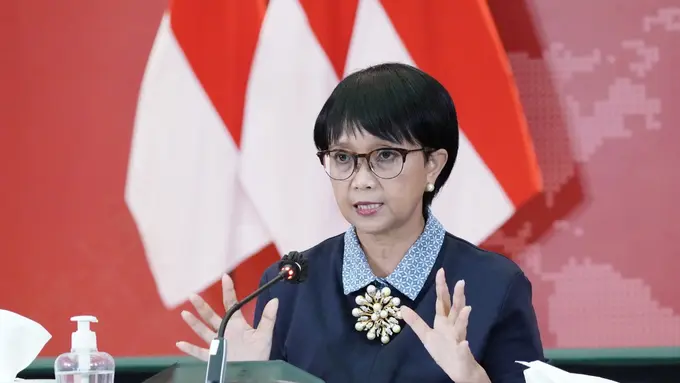 Menlu Retno Marsudi dalam press briefing bersama dengan awak media pada Kamis (17/9/2020).