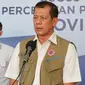 Ketua Gugus Tugas Percepatan Penanganan COVID-19, Doni Monardo saat konferensi pers secara Live di Graha BNPB, Jakarta, Selasa (14/4/2020) menyampaikan laporan kinerja sebulan Gugus Tugas COVID-19. (Dok Badan Nasional Penanggulangan Bencana/BNPB)