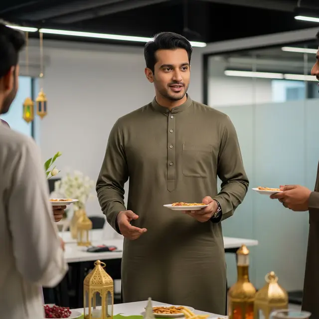 Outfit Cowok Saat Halal Bi Halal di Kantor (Image by Gemini AI)