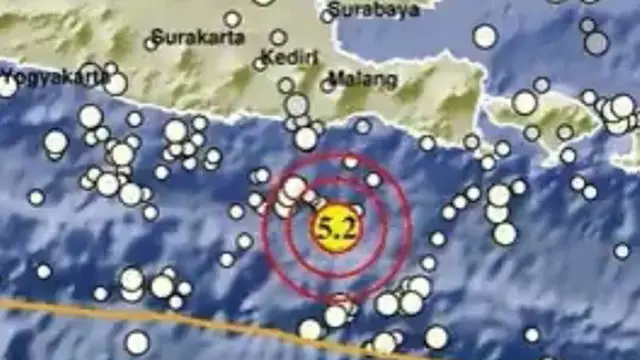 Gempa M5,2 Guncang Tenggara Malang, Tak Berisiko Tsunami