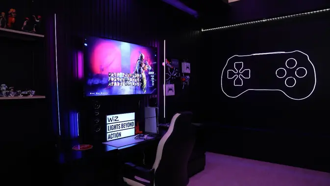 <p>WiZ TV Sync Lights Vibrant Room saat peluncuran di Jakarta. Oleh Matahari Kartika Purusakara/Liputan6.com</p>