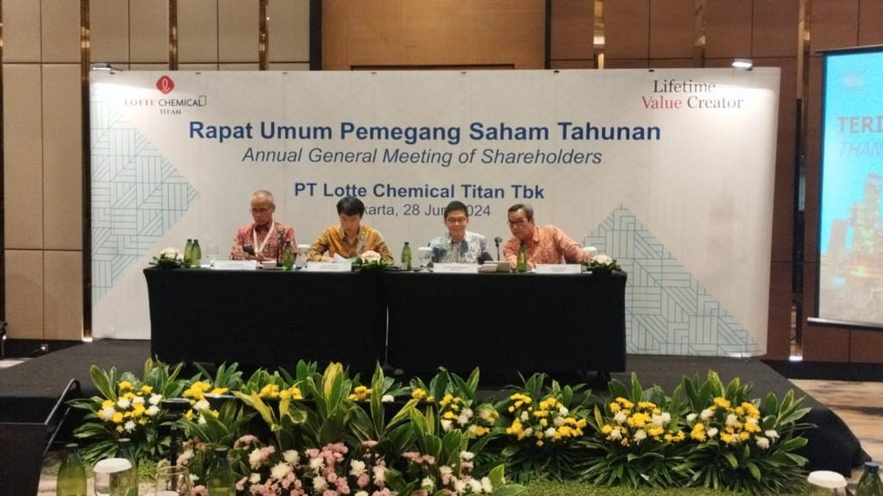 Rapat Umum Pemegang Saham Tahunan (RUPST) PT Lotte Chemical Titan Tbk (FPNI), Jumat (28/6/2024). (Foto: Liputan6.com/Gagas YP)