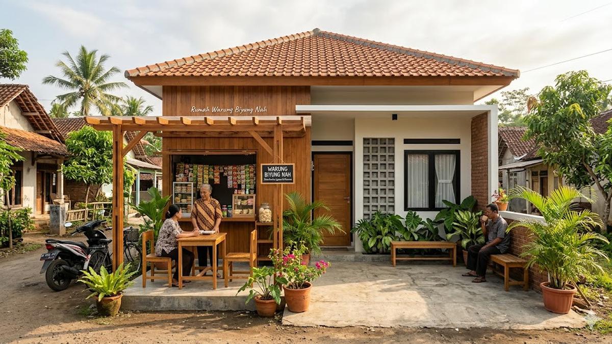 10 Inspirasi Rumah 6x14 dengan Warung Depan, Desain Gabungan Hunian dan Usaha