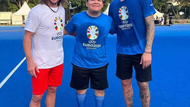 Teuku Rizky TBA, Carles Puyol, dan Marco Materazzi (Instagram/teukuryz)