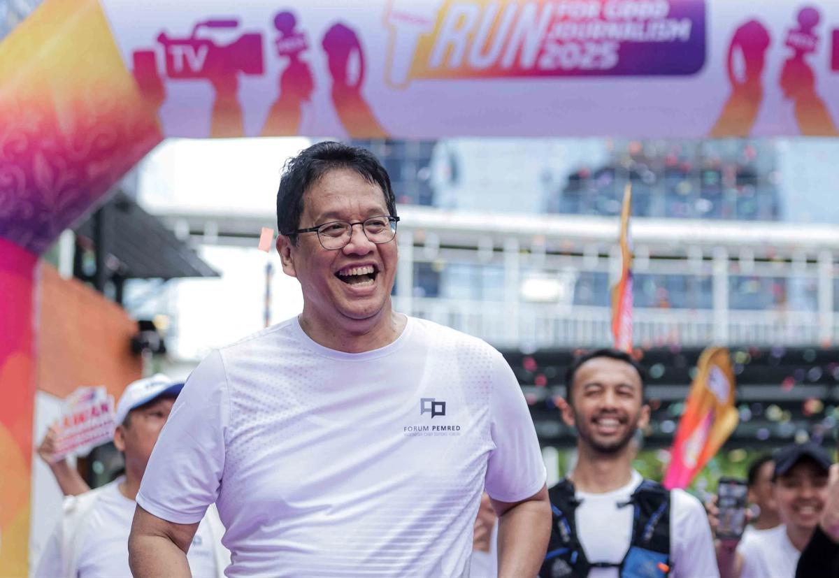 FOTO: Serunya Run for Good Journalism 2025 Bareng Menkeu Purbaya