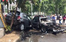 Ini kondisi Mercy hangus terbakar usai tabrak Nissan March di Medan