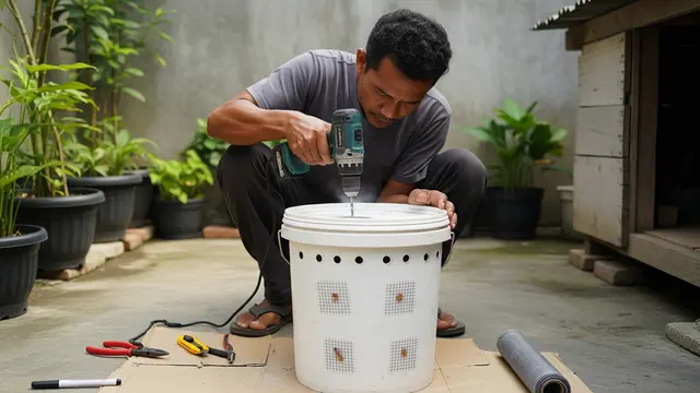 Cara Membuat Kandang Ayam Mini dari Ember Cat