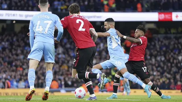 Foto: Tanpa Cristiano Ronaldo, Manchester United Babak Belur Dihajar Manchester City di Liga Inggris