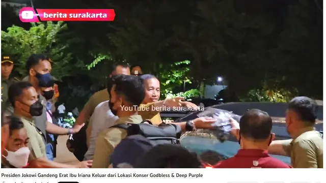 Jokowi pulang dari konser Deep Purple. (tangkapan layar YouTube/ berita surakarta).