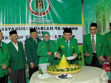 PPP kubu M.Romahurmuziy menggelar peringatan dan tasyakuran hari lahir ke-42 PPP, Jakarta, Senin (5/1/2015). (Liputan6.com/Andrian M Tunay)