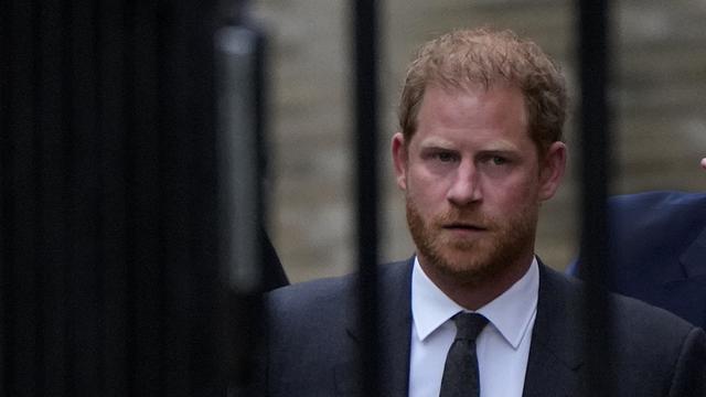 Pangeran Harry di Royal Courts Of Justice, London pada 28 Maret 2023. (AP Photo/Alastair Grant)