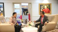 Menpora Imam Nahrawi menerima kunjungan dari Pendiri Shorinji Kempo dan Dewan Kehormatan Shorinji Kempo Indonesia, Indra Kartasasmita.
