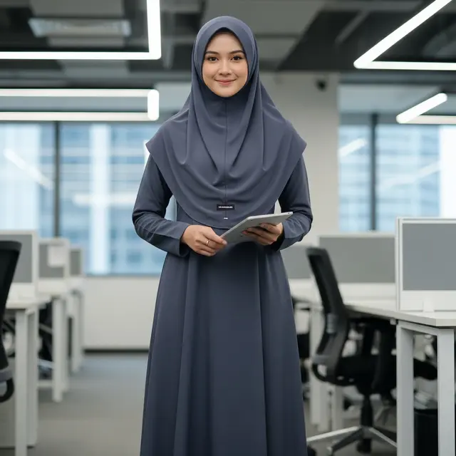 Gamis untuk Kerja yang Praktis dan Resmi (Image by Gemini AI)
