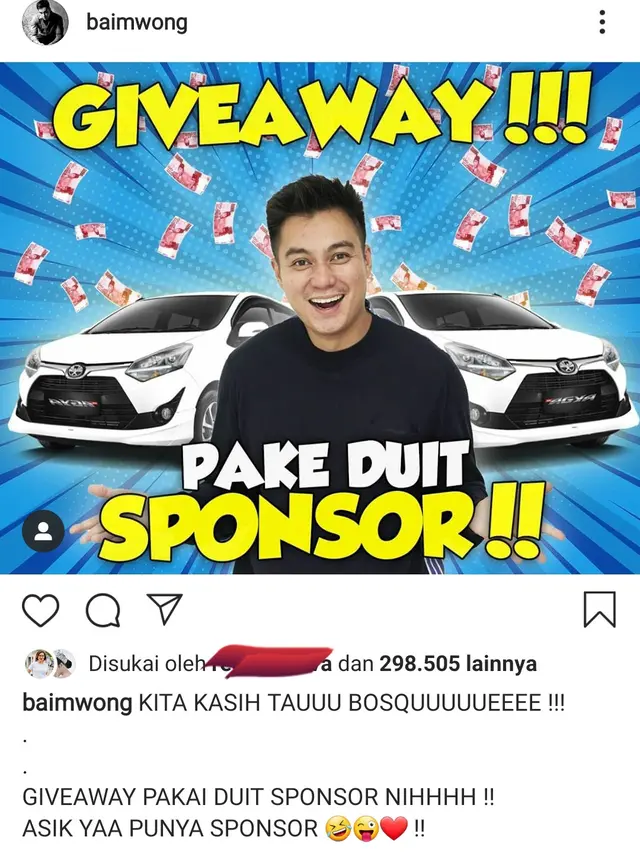 Unggahan Baim Wong. (Foto: Instagram @baimwong)