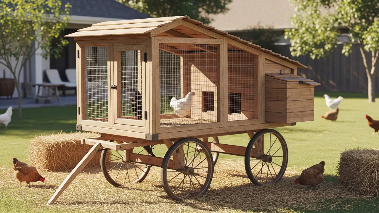 Desain Kandang Ayam Beroda dari Gerobak Bekas