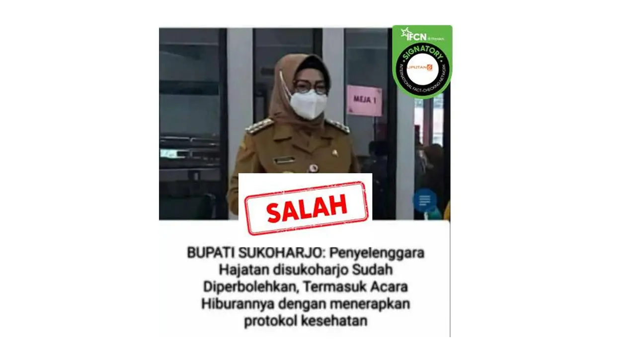 Cek Fakta Bupati Sukoharjo ijinkan hajatan