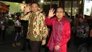 Boediono dan Ahok tiba di lokasi Jakarta Fair Kemayoran 2014, Senin (9/6/14). (Liputan6.com/Andrian M Tunay)