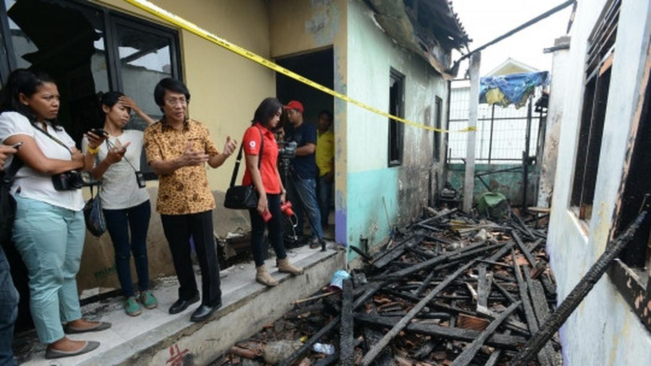 Kak Seto tinjau kantor Komnas Perlindungan Anak yang ludes terbakar