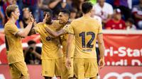 Barcelona menang 2-0 atas&nbsp;New York Red Bulls pada laga pramusim di Red Bull Arena, New Jersey, Minggu (31/7/2022) pagi WIB. (Ira L. Black / GETTY IMAGES NORTH AMERICA / Getty Images via AFP)