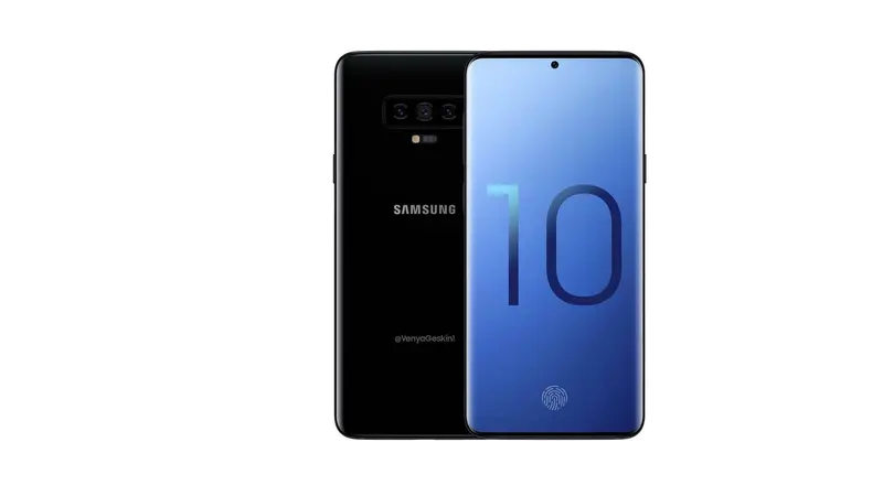 Gambar render Galaxy S10