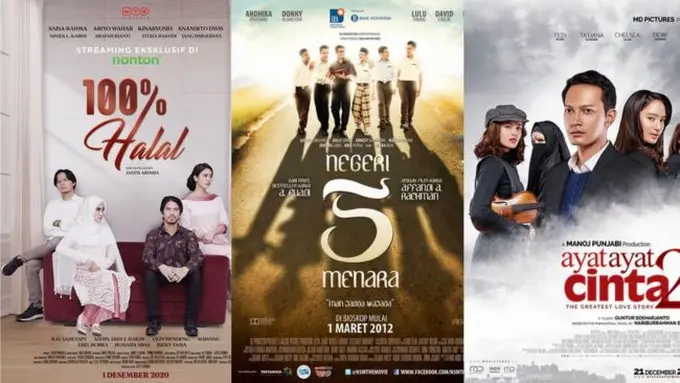 Poster 100% Halal, Negeri 5 Menara, Ayat-Ayat Cinta 2 (Credit:: imdb).