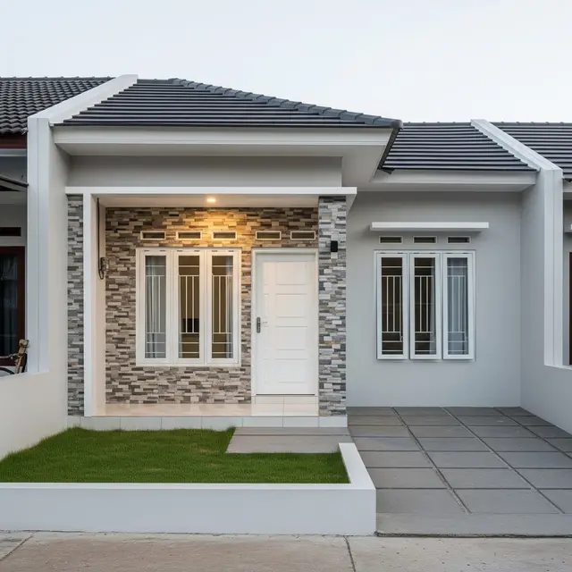 Inspirasi Fasad Rumah Tipe 36 dengan Material Campuran
