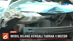 Kecelakaan ini mengakibatkan dua orang pengendara ojek online dan satu penumpangnya mengalami luka-luka.