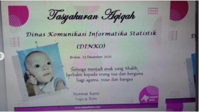 Viral Bayi di Brebes Diberi Nama Dinas Komunikasi Informatika Statistik, Ini 6 Faktanya