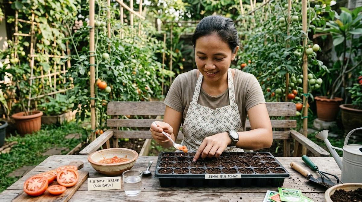 Trik Menanam Tomat dari Biji Sisa Dapur/AI Generated