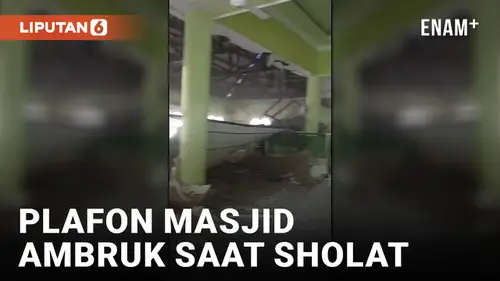 VIDEO: Innalillahi, Plafon Masjid Ambruk saat Sholat Jamaah