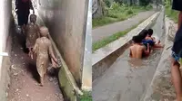 5 Kelakuan Kocak Orang Main di Selokan Ini Bikin Geleng Kepala