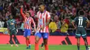 Atletico Madrid menyamakan kedudukan di menit ke-28 lewat gol Antoine Griezmann. Skor imbang 1-1 bertahan hingga turun minum. (Thomas COEX/AFP)