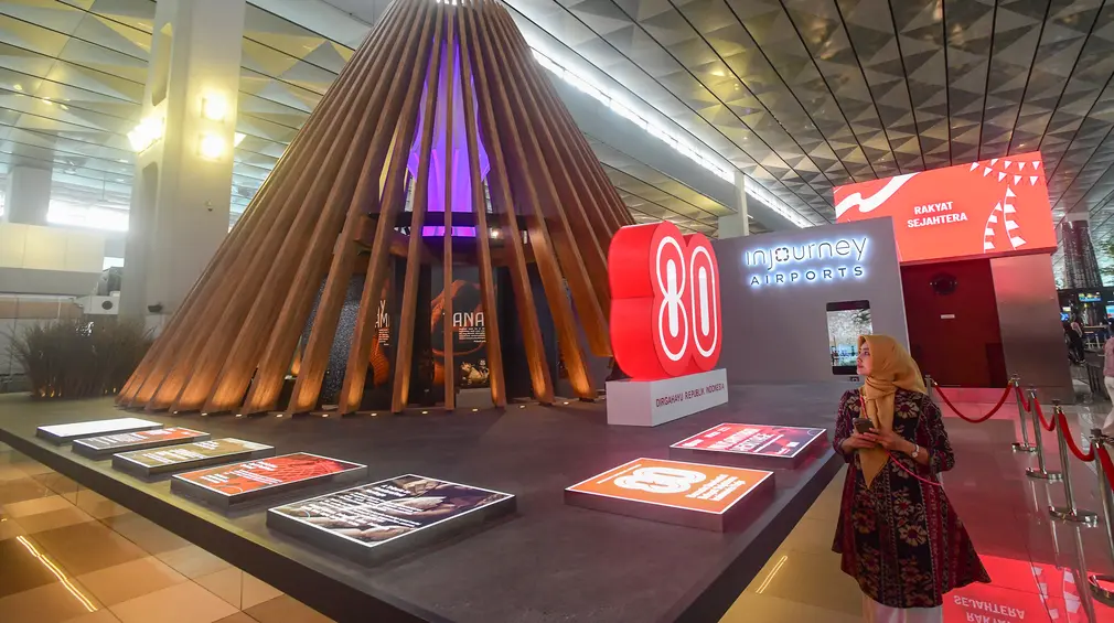 Instalasi Seni Nusantara Sambut HUT ke-80 RI di Bandara Soekarno-Hatta