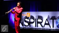 Hary Wisnu saat menjadi bintang tamu di acara Inspirato, SCTV Tower, Jakarta (20/12). (Liputan6.com/Fatkhur Rozaq)