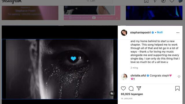 Unggahan Stephanie Poetri. (Foto: Instagram @stephaniepoetri)