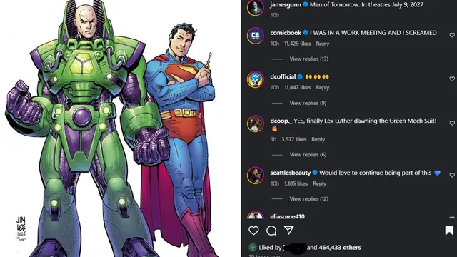 Unggahan film James Gunn soal sekuel film Superman. (Instagram/ jamesgunn)
