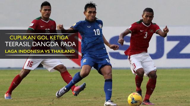 Teerasil Dangda mencetak hattrick pada saat Thailand menang atas Indonesia dengan skor 4-2, Sabtu (19/11/2016)