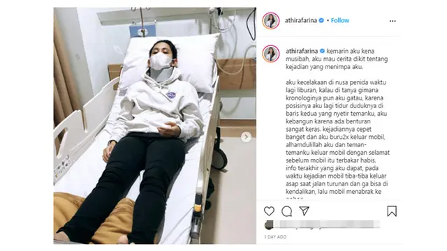 Pilot Athira Farina Alami Kecelakaan saat Liburan, Mobilnya Hangus Terbakar